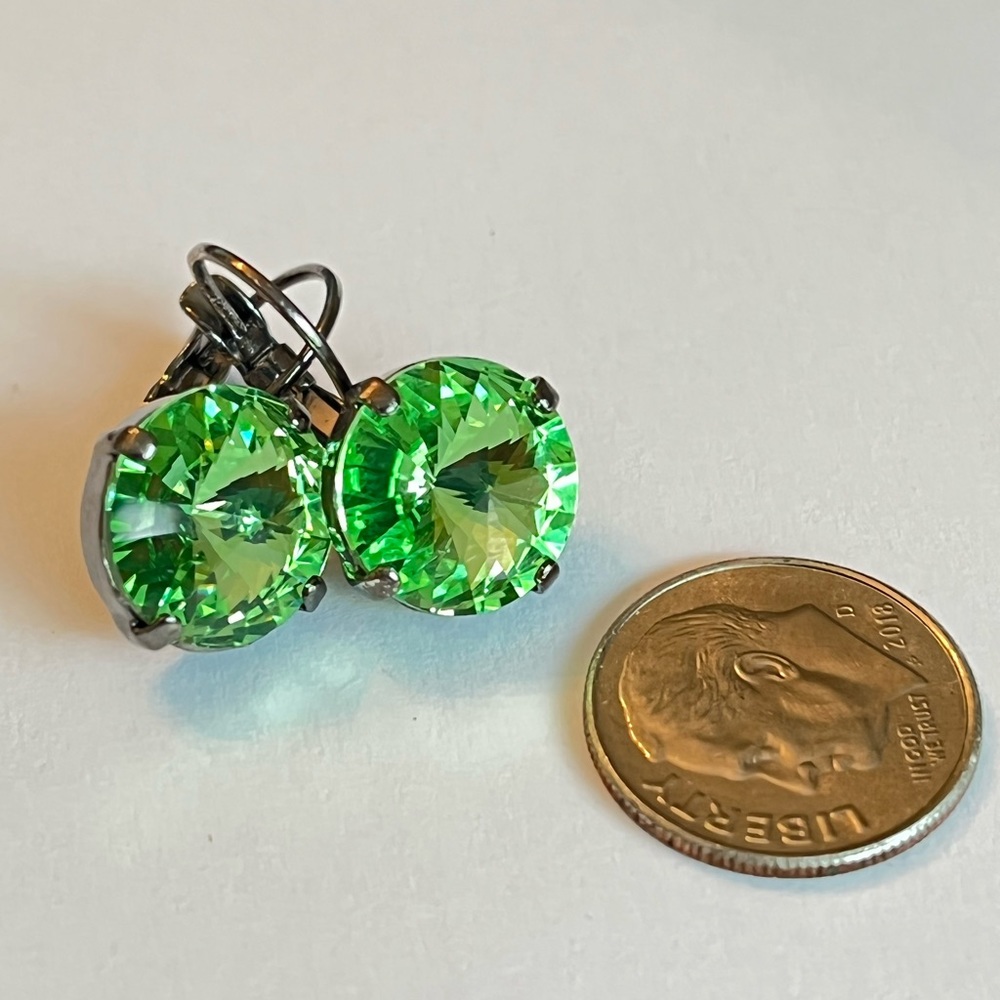 Swarovski crystal drop earrings, rivoli 10mm